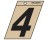 P-T 839466 3" BLACK ON GOLD NUMBER 4 ANGLE-CUT MYLAR SELF ADHESIVE