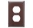 PASS & SEYMOUR  TP8 1-GANG WALL PLATE DUPLEX RECEPTACLE WITHOUT LINE BROWN