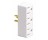 LEVITON 008-00697-00W 15A 125V GROUNDING TRIPLE OUTLET ADAPTER WHITE