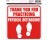HILLMAN 843865 6X6" VINYL ADH THANK YOU FOR PRACTICING PHYSICAL DISTANCING 6PK