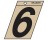 P-T 839470 3" BLACK ON GOLD NUMBER 6 ANGLE-CUT MYLAR SELF ADHESIVE