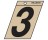 P-T 839464 3" BLACK ON GOLD NUMBER 3 ANGLE-CUT MYLAR SELF ADHESIVE