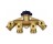 GILMOUR 44GF BRASS 4-WAY SHUT OFF VALVE WITH SWIVEL CONNECTOR